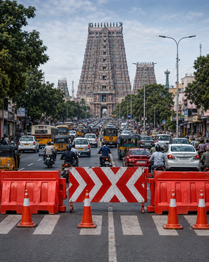 Madurai Traffic Updates and Road Closures Today chatgpt image jun 22, 2026, 12 43 56 pm